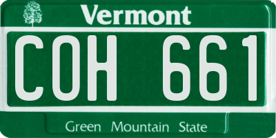 VT license plate COH661