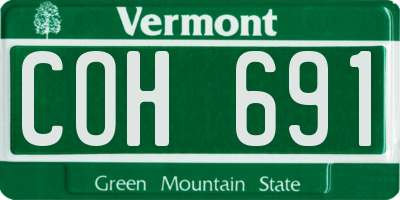 VT license plate COH691