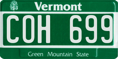 VT license plate COH699