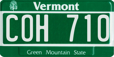 VT license plate COH710