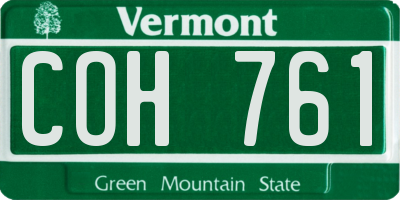 VT license plate COH761