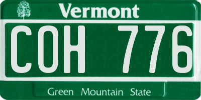 VT license plate COH776