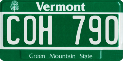 VT license plate COH790