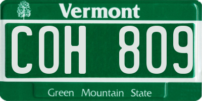 VT license plate COH809