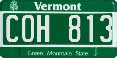 VT license plate COH813