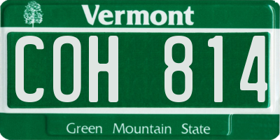 VT license plate COH814