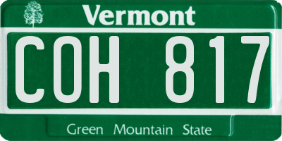 VT license plate COH817