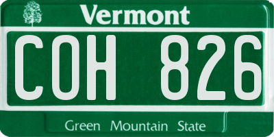 VT license plate COH826