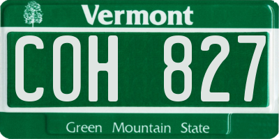 VT license plate COH827