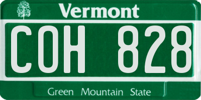 VT license plate COH828