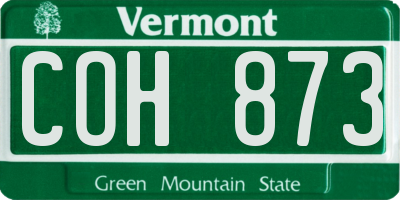 VT license plate COH873