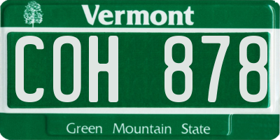 VT license plate COH878