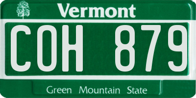 VT license plate COH879