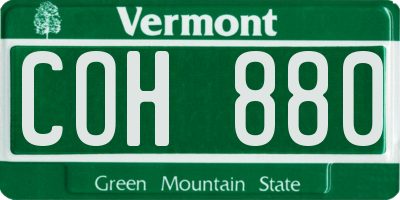 VT license plate COH880