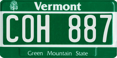 VT license plate COH887