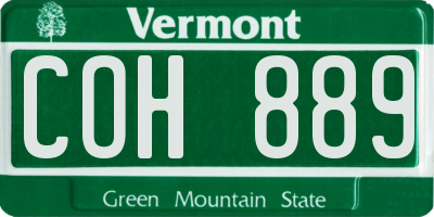 VT license plate COH889