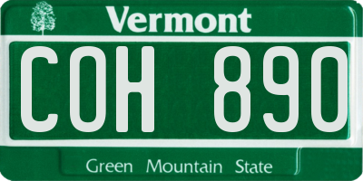 VT license plate COH890