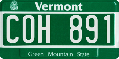 VT license plate COH891