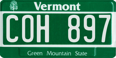 VT license plate COH897