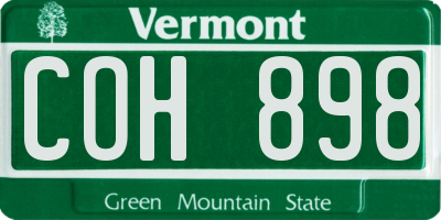 VT license plate COH898