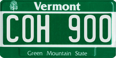 VT license plate COH900