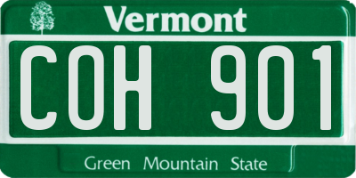 VT license plate COH901