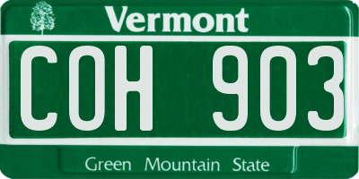 VT license plate COH903