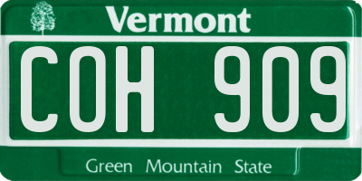 VT license plate COH909