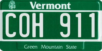 VT license plate COH911