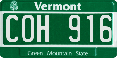 VT license plate COH916