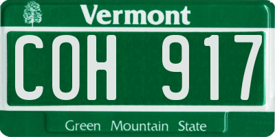 VT license plate COH917