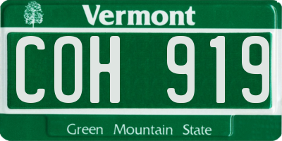 VT license plate COH919