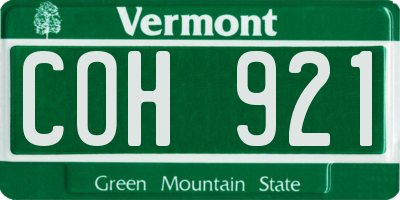 VT license plate COH921