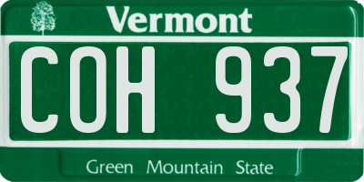 VT license plate COH937