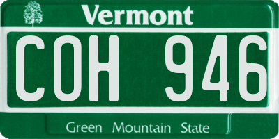 VT license plate COH946
