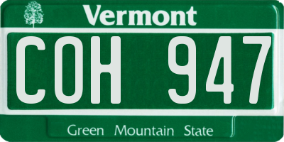 VT license plate COH947