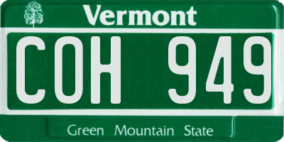 VT license plate COH949