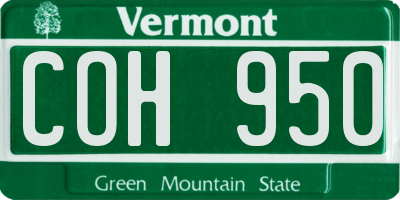 VT license plate COH950