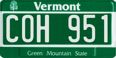 VT license plate COH951