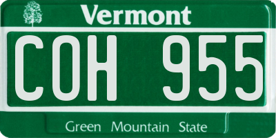 VT license plate COH955
