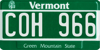VT license plate COH966