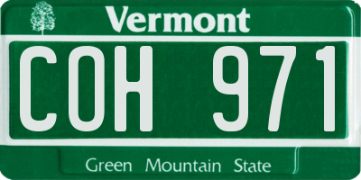 VT license plate COH971