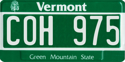 VT license plate COH975