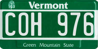 VT license plate COH976