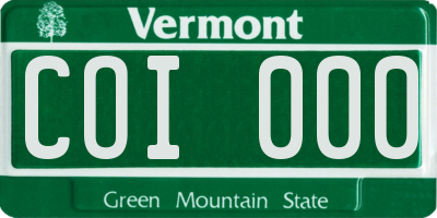 VT license plate COI000