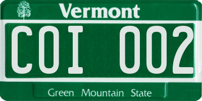 VT license plate COI002