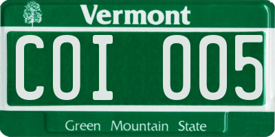 VT license plate COI005