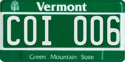 VT license plate COI006
