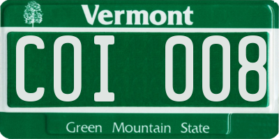 VT license plate COI008