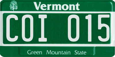 VT license plate COI015